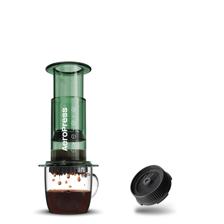 AeroPress Clear Coffee Maker in green