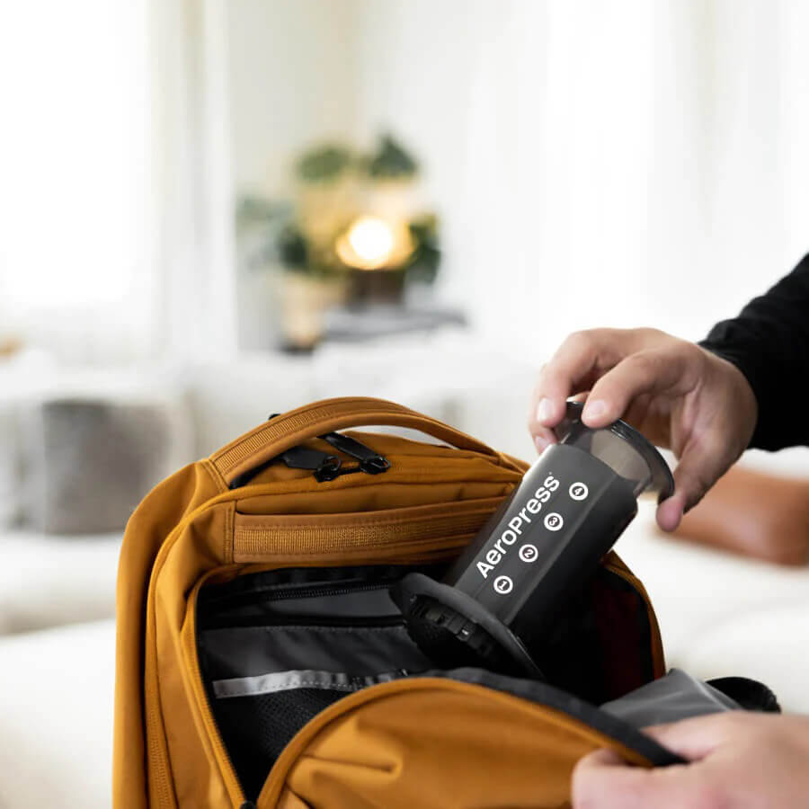 AeroPress Original in a backpack
