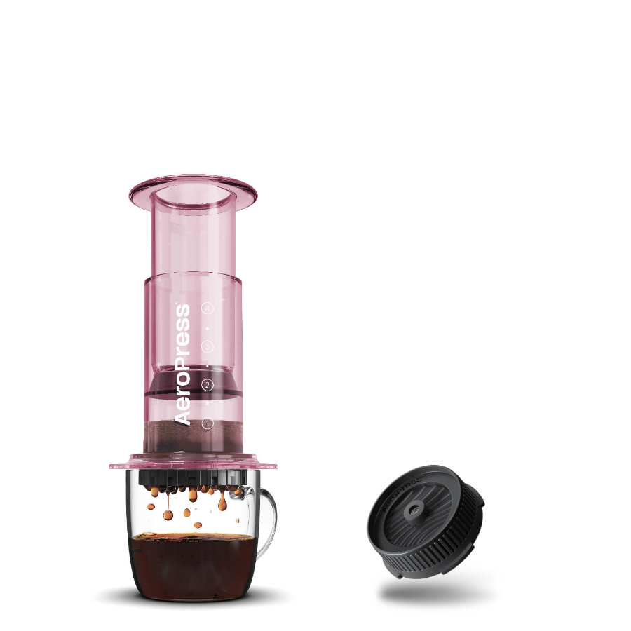 AeroPress Clear Coffee Maker in pink