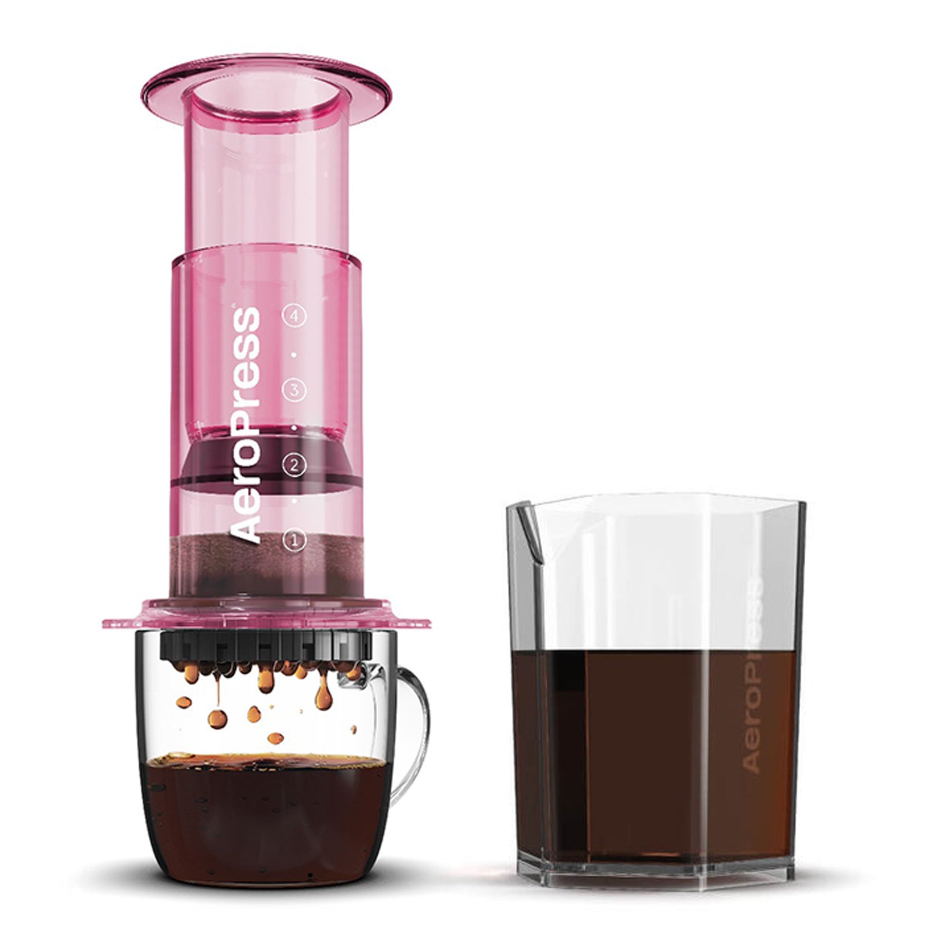 AeroPress Clear Coffee Maker & Carafe Bundle in purple