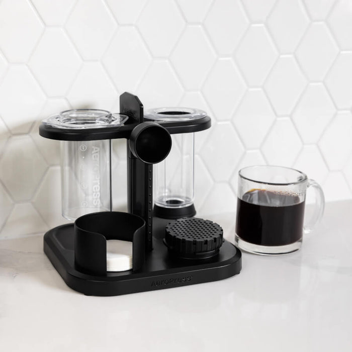 AeroPress Clear Coffee Maker + Organizer Stand Bundle