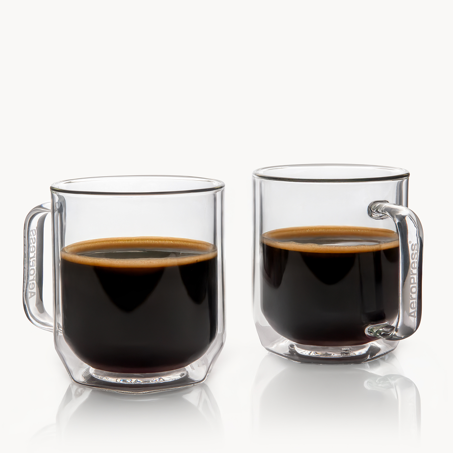 AeroPress Double Wall Glass Coffee Mug - 2 Pack