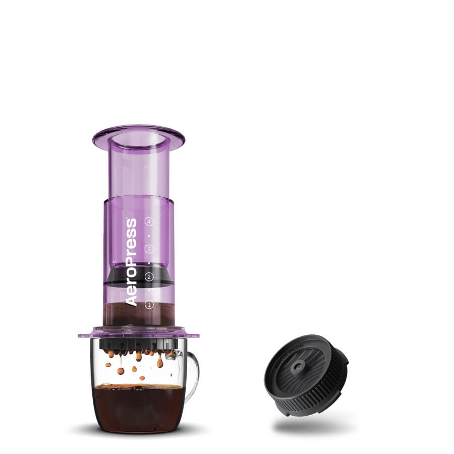 AeroPress Clear Coffee Maker & Flow Control Filter Cap Bundle