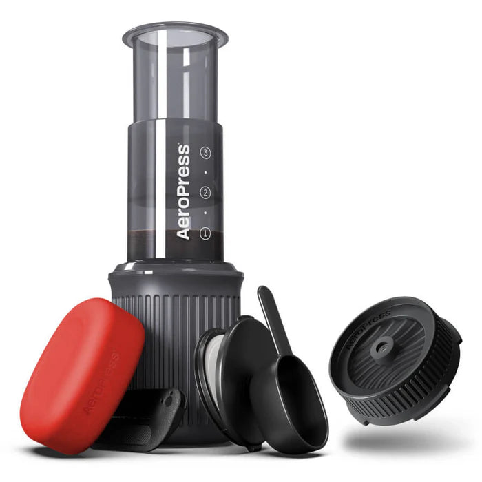 AeroPress Go Travel Coffee Maker & Flow Control Filter Cap Bundle