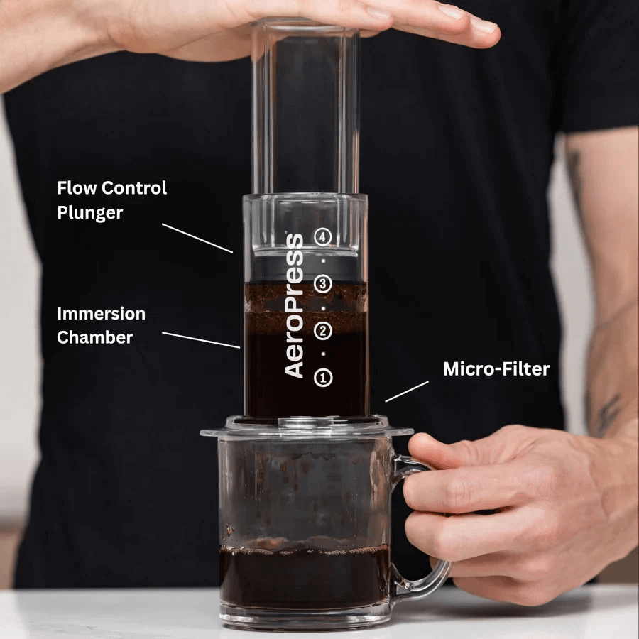 AeroPress Clear Coffee Maker + Organizer Stand Bundle