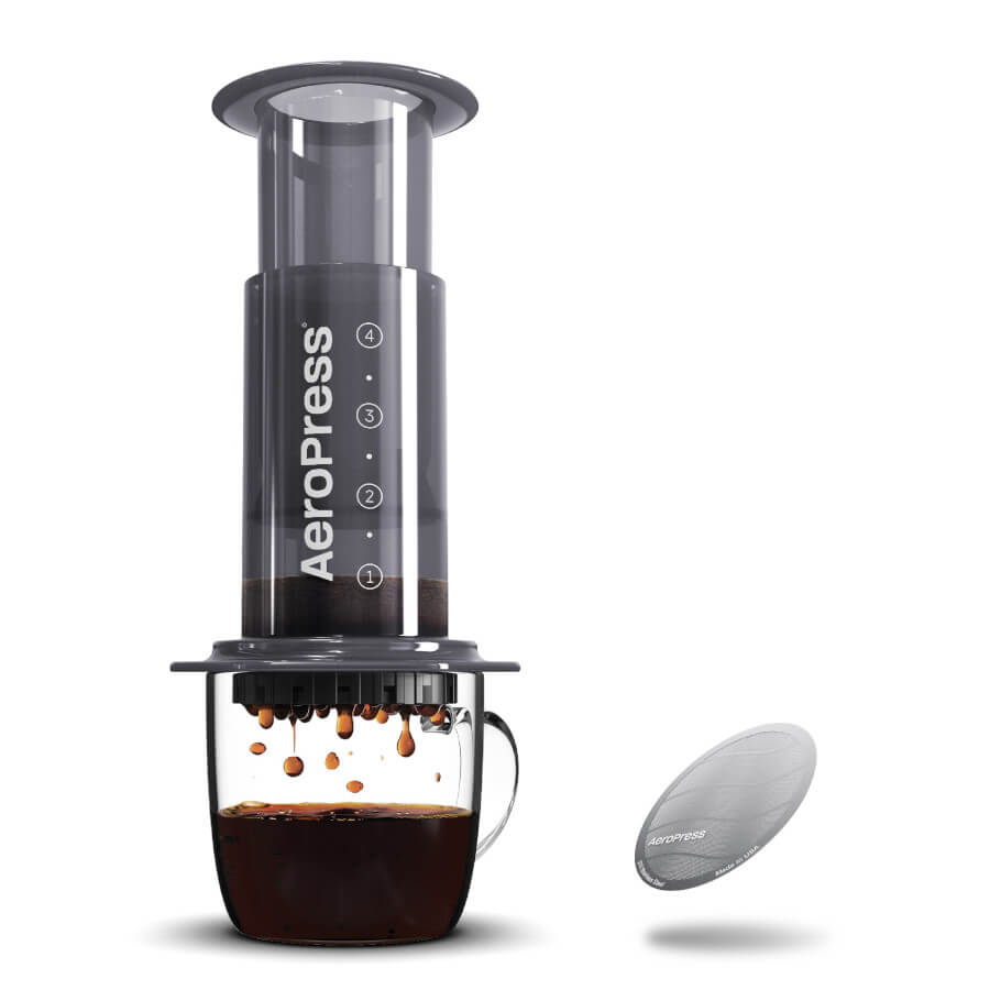 AeroPress Original Coffee Maker & Stainless Steel Filter Bundle