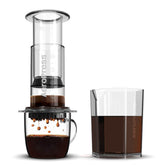 AeroPress clear coffee maker with carafe